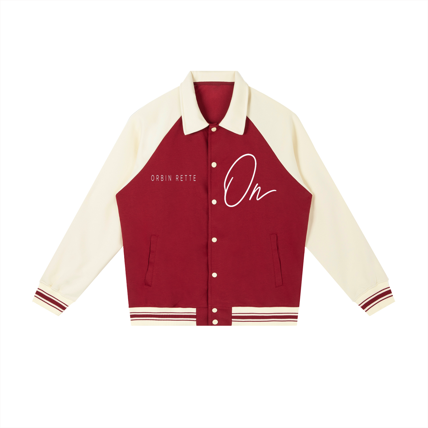 Contrast Raglan Sleeve Baseball Jacket