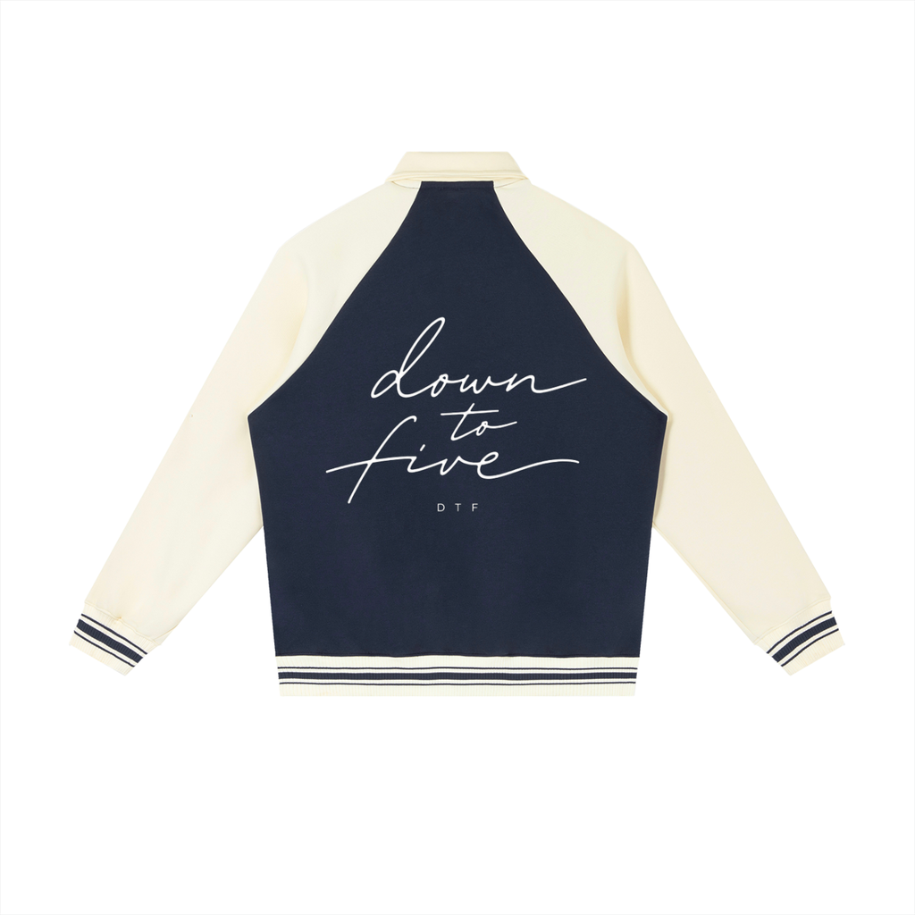 Contrast Raglan Sleeve Baseball Jacket