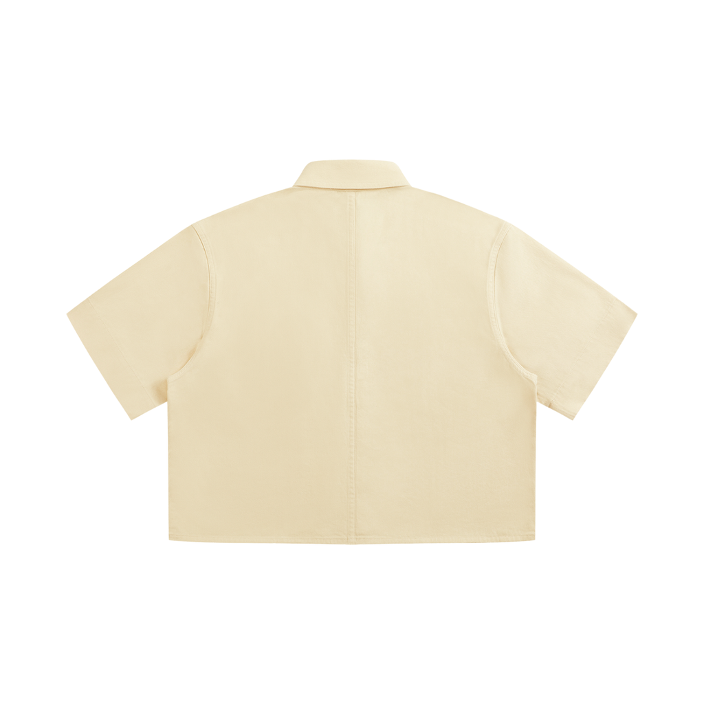 Short Sleeve Cropped Button Down