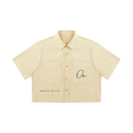 Short Sleeve Cropped Button Down