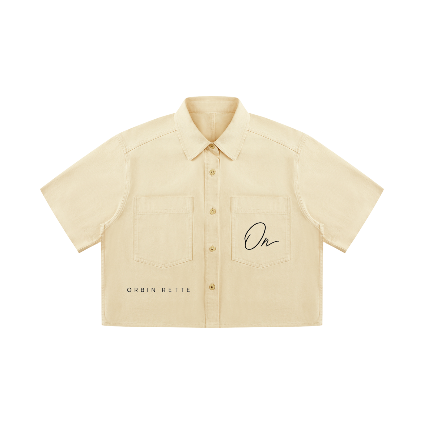 Short Sleeve Cropped Button Down