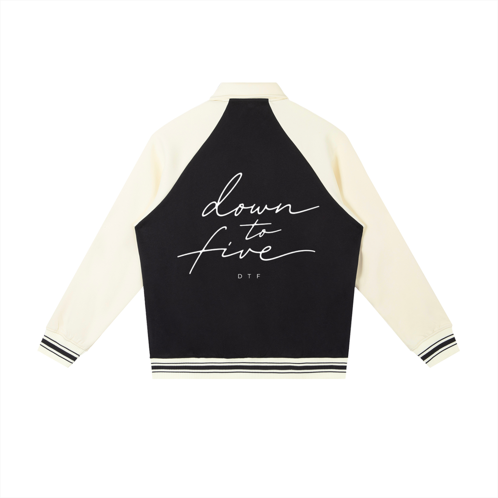 Contrast Raglan Sleeve Baseball Jacket