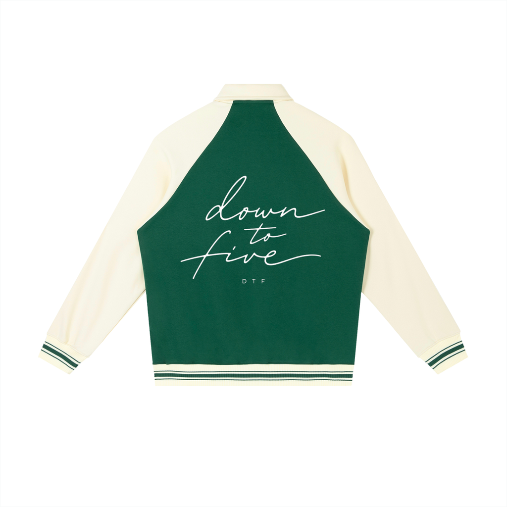 Contrast Raglan Sleeve Baseball Jacket